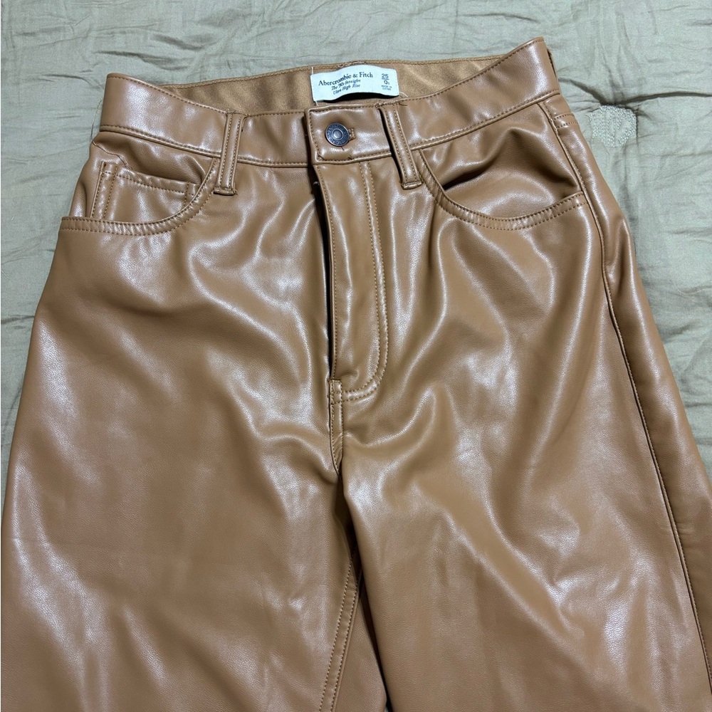Abercrombie and Fitch Faux Straight Leather Pants